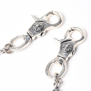 極美品 CHROME HEARTS クロムハーツ 2BALL LONG-S クロスボール ウォレットチェーン #2 2クリップ ロング 重量約211.3g 22ボール 中古 4a008855