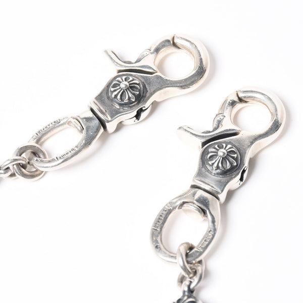 極美品 CHROME HEARTS クロムハーツ 2BALL LONG-S クロスボール ウォレットチェーン #2 2クリップ ロング 重量約211.3g 22ボール 中古 4a008855