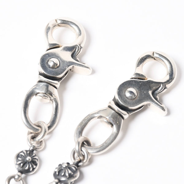 極美品 CHROME HEARTS クロムハーツ 2BALL LONG-S クロスボール ウォレットチェーン #2 2クリップ ロング 重量約211.3g 22ボール 中古 4a008855