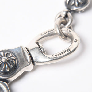 極美品 CHROME HEARTS クロムハーツ 2BALL LONG-S クロスボール ウォレットチェーン #2 2クリップ ロング 重量約211.3g 22ボール 中古 4a008855