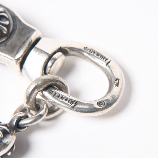 極美品 CHROME HEARTS クロムハーツ 2BALL LONG-S クロスボール ウォレットチェーン #2 2クリップ ロング 重量約211.3g 22ボール 中古 4a008855