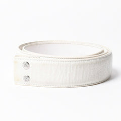 CHROME HEARTS クロムハーツ Horseshoe Revet Leather Belt Size 32 ベルト ホースシューリベット レザーベルト アイボリー シルバー金具 5個穴 美品 中古 4a008570