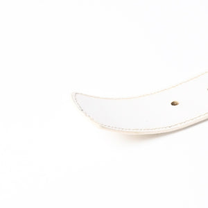 CHROME HEARTS クロムハーツ Horseshoe Revet Leather Belt Size 32 ベルト ホースシューリベット レザーベルト アイボリー シルバー金具 5個穴 美品 中古 4a008570