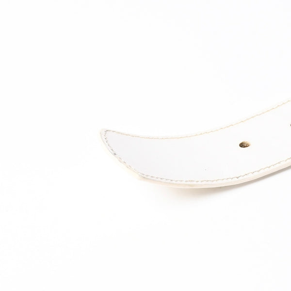 CHROME HEARTS クロムハーツ Horseshoe Revet Leather Belt Size 32 ベルト ホースシューリベット レザーベルト アイボリー シルバー金具 5個穴 美品 中古 4a008570