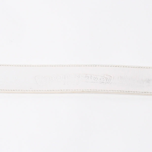CHROME HEARTS クロムハーツ Horseshoe Revet Leather Belt Size 32 ベルト ホースシューリベット レザーベルト アイボリー シルバー金具 5個穴 美品 中古 4a008570