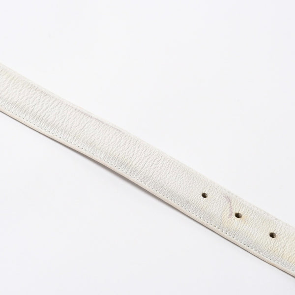 CHROME HEARTS クロムハーツ Horseshoe Revet Leather Belt Size 32 ベルト ホースシューリベット レザーベルト アイボリー シルバー金具 5個穴 美品 中古 4a008570