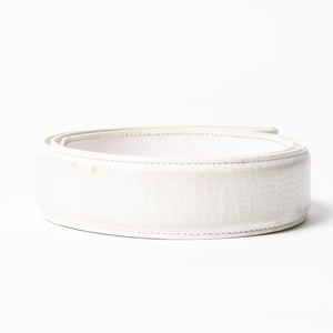 CHROME HEARTS クロムハーツ Horseshoe Revet Leather Belt Size 32 ベルト ホースシューリベット レザーベルト アイボリー シルバー金具 5個穴 美品 中古 4a008570