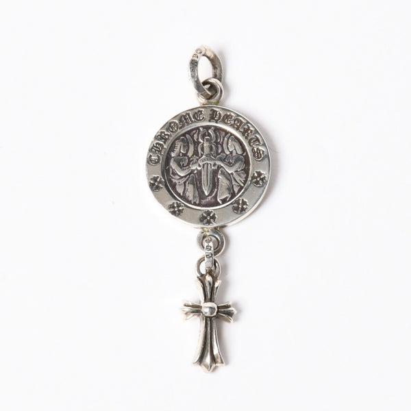新品同様 CHROME HEARTS クロムハーツ V2 BABY FAT ANGEL MEDAL CHARM V2 ベイビーファット エンジェルメダルチャーム 重量約8.38g 中古 4a006144