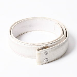 CHROME HEARTS クロムハーツ Horseshoe Revet Leather Belt Size 32 ベルト ホースシューリベット レザーベルト アイボリー シルバー金具 5個穴 美品 中古 4a008570