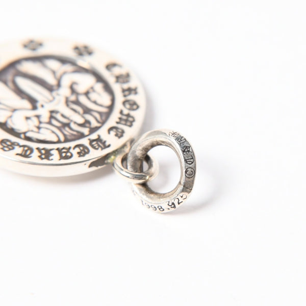 新品同様 CHROME HEARTS クロムハーツ V2 BABY FAT ANGEL MEDAL CHARM V2 ベイビーファット エンジェルメダルチャーム 重量約8.38g 中古 4a006144