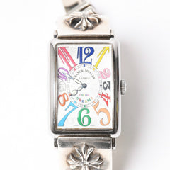 極美品 激レア CHROME HEARTS×フランクミュラー クロムハーツ 時計 1200SC COLOR DREAM ウォッチブレス 中古 4a008748