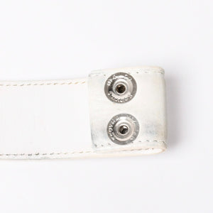 CHROME HEARTS クロムハーツ Horseshoe Revet Leather Belt Size 32 ベルト ホースシューリベット レザーベルト アイボリー シルバー金具 5個穴 美品 中古 4a008570