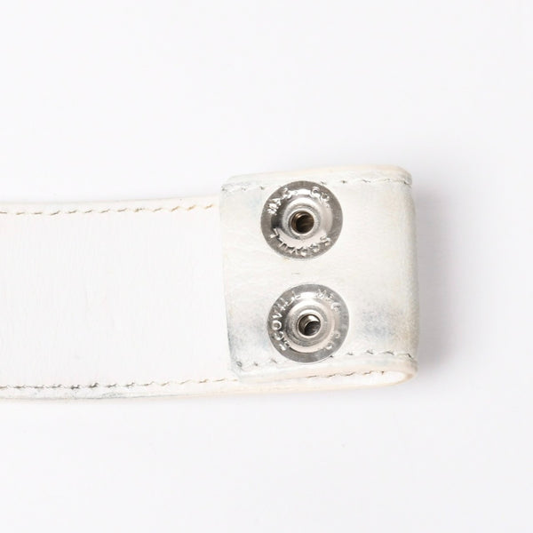 CHROME HEARTS クロムハーツ Horseshoe Revet Leather Belt Size 32 ベルト ホースシューリベット レザーベルト アイボリー シルバー金具 5個穴 美品 中古 4a008570