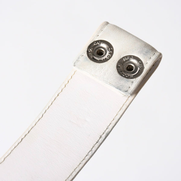 CHROME HEARTS クロムハーツ Horseshoe Revet Leather Belt Size 32 ベルト ホースシューリベット レザーベルト アイボリー シルバー金具 5個穴 美品 中古 4a008570