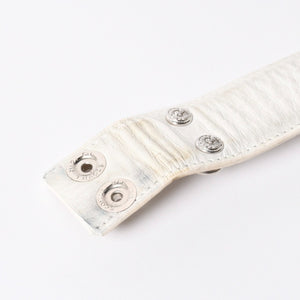 CHROME HEARTS クロムハーツ Horseshoe Revet Leather Belt Size 32 ベルト ホースシューリベット レザーベルト アイボリー シルバー金具 5個穴 美品 中古 4a008570