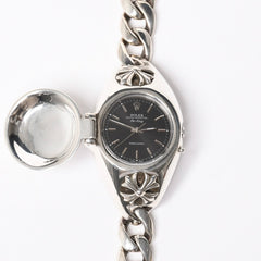 極美品 CHROME HEARTS クロムハーツ × ROLEX ロレックス オイスター パーペチュアル エアキング 腕時計 14000 重量195.74g AT SS 中古 4a008599