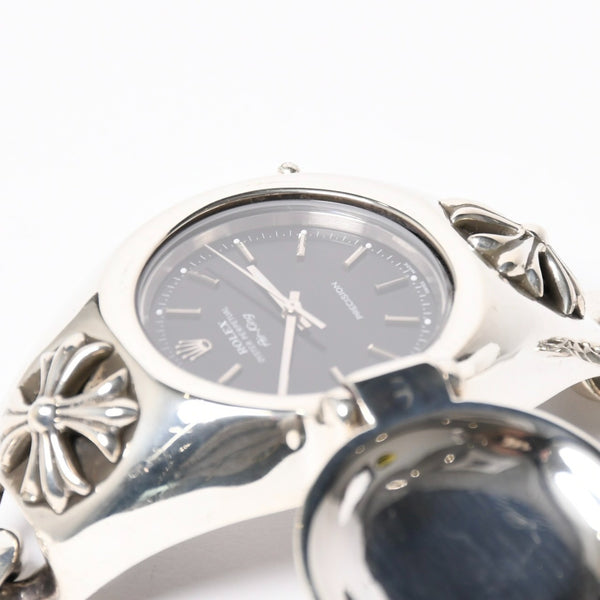 極美品 CHROME HEARTS クロムハーツ × ROLEX ロレックス オイスター パーペチュアル エアキング 腕時計 14000 重量195.74g AT SS 中古 4a008599