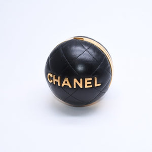CHANEL シャネル スフィアミノーディエールバッグ ランダム番台 イタリア製 ラムスキン ブラック ゴールド金具 美品 中古 4a008679