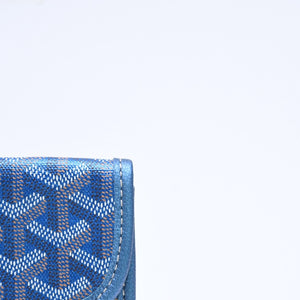 新品同様品 GOYARD ゴヤール サンルイPM ポーチ ブルー メタル フラットポーチ 小物入れ フランス製 希少 限定 中古 4a008353