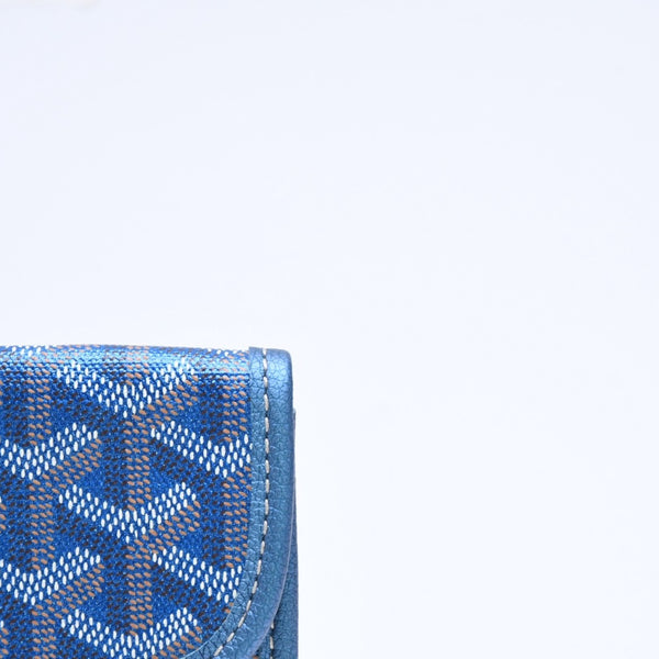 新品同様品 GOYARD ゴヤール サンルイPM ポーチ ブルー メタル フラットポーチ 小物入れ フランス製 希少 限定 中古 4a008353