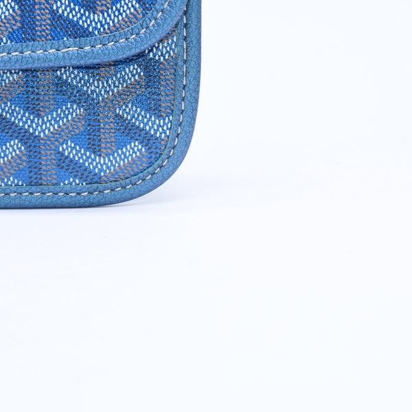 新品同様品 GOYARD ゴヤール サンルイPM ポーチ ブルー メタル フラットポーチ 小物入れ フランス製 希少 限定 中古 4a008353