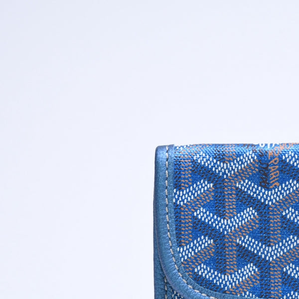 新品同様品 GOYARD ゴヤール サンルイPM ポーチ ブルー メタル フラットポーチ 小物入れ フランス製 希少 限定 中古 4a008353