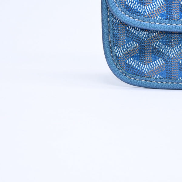 新品同様品 GOYARD ゴヤール サンルイPM ポーチ ブルー メタル フラットポーチ 小物入れ フランス製 希少 限定 中古 4a008353