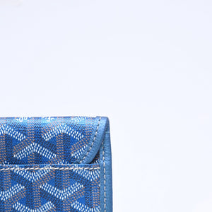 新品同様品 GOYARD ゴヤール サンルイPM ポーチ ブルー メタル フラットポーチ 小物入れ フランス製 希少 限定 中古 4a008353