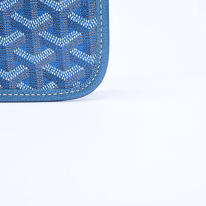 新品同様品 GOYARD ゴヤール サンルイPM ポーチ ブルー メタル フラットポーチ 小物入れ フランス製 希少 限定 中古 4a008353