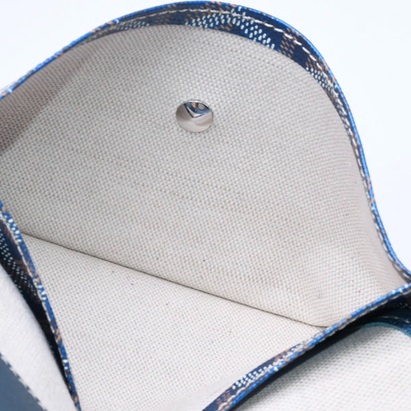 新品同様品 GOYARD ゴヤール サンルイPM ポーチ ブルー メタル フラットポーチ 小物入れ フランス製 希少 限定 中古 4a008353