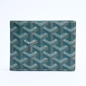 新品同様 GOYARD ゴヤール ヴィクトワール ウォレット 二つ折り財布 VICTO8PMLTY50CL50X PVC レザー グリーン 中古 4a008759