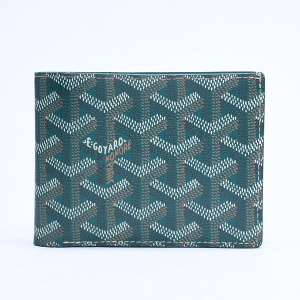 新品同様 GOYARD ゴヤール ヴィクトワール ウォレット 二つ折り財布 VICTO8PMLTY50CL50X PVC レザー グリーン 中古 4a008759