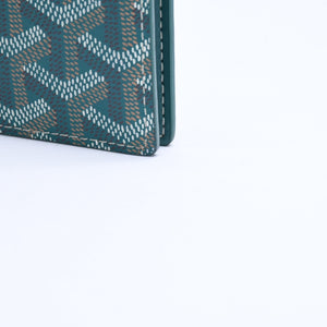 新品同様 GOYARD ゴヤール ヴィクトワール ウォレット 二つ折り財布 VICTO8PMLTY50CL50X PVC レザー グリーン 中古 4a008759