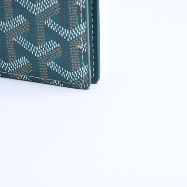 新品同様 GOYARD ゴヤール ヴィクトワール ウォレット 二つ折り財布 VICTO8PMLTY50CL50X PVC レザー グリーン 中古 4a008759