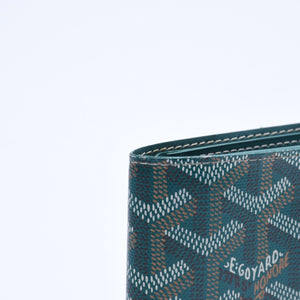 新品同様 GOYARD ゴヤール ヴィクトワール ウォレット 二つ折り財布 VICTO8PMLTY50CL50X PVC レザー グリーン 中古 4a008759