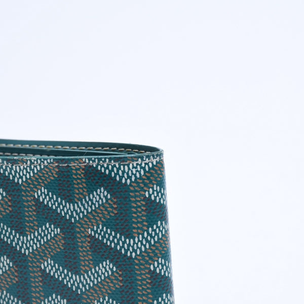 新品同様 GOYARD ゴヤール ヴィクトワール ウォレット 二つ折り財布 VICTO8PMLTY50CL50X PVC レザー グリーン 中古 4a008759