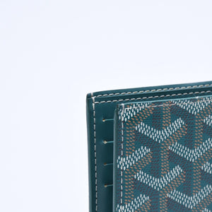 新品同様 GOYARD ゴヤール ヴィクトワール ウォレット 二つ折り財布 VICTO8PMLTY50CL50X PVC レザー グリーン 中古 4a008759