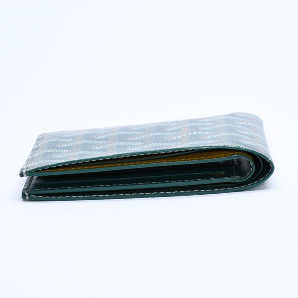 新品同様 GOYARD ゴヤール ヴィクトワール ウォレット 二つ折り財布 VICTO8PMLTY50CL50X PVC レザー グリーン 中古 4a008759