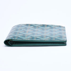 新品同様 GOYARD ゴヤール ヴィクトワール ウォレット 二つ折り財布 VICTO8PMLTY50CL50X PVC レザー グリーン 中古 4a008759