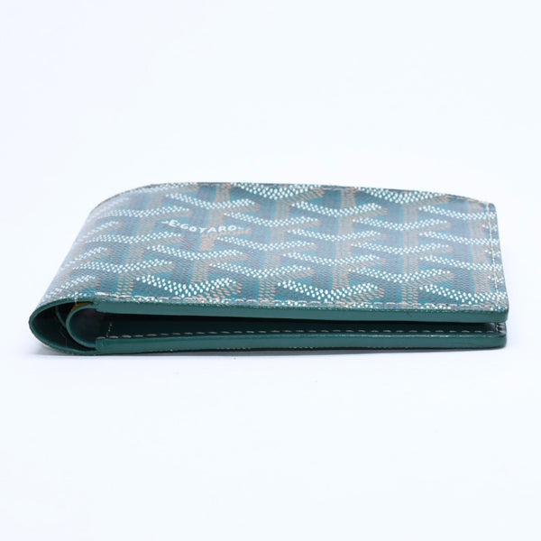 新品同様 GOYARD ゴヤール ヴィクトワール ウォレット 二つ折り財布 VICTO8PMLTY50CL50X PVC レザー グリーン 中古 4a008759
