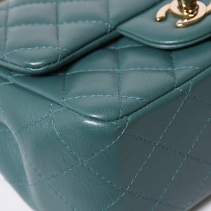 極美品 CHANEL シャネル ミニマトラッセ 16 Sチェーンショルダーバッグ ランダム番台 ココマーク ラムスキン グリーン 中古 4a008585