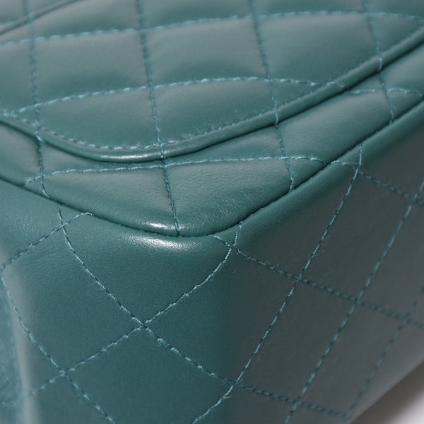 極美品 CHANEL シャネル ミニマトラッセ 16 Sチェーンショルダーバッグ ランダム番台 ココマーク ラムスキン グリーン 中古 4a008585