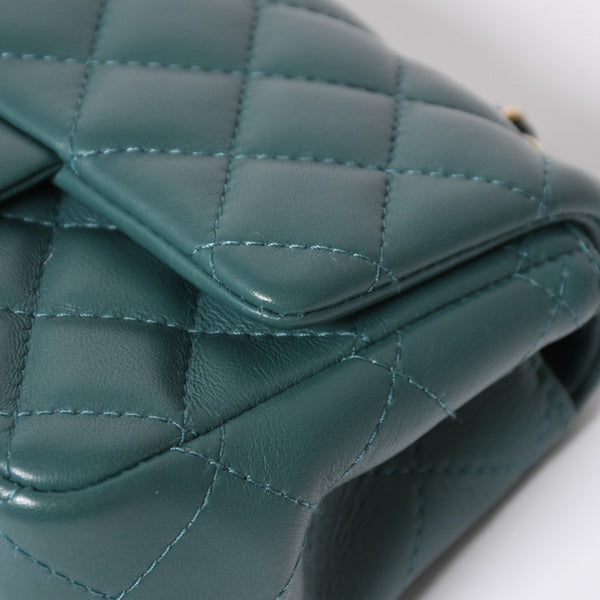 極美品 CHANEL シャネル ミニマトラッセ 16 Sチェーンショルダーバッグ ランダム番台 ココマーク ラムスキン グリーン 中古 4a008585