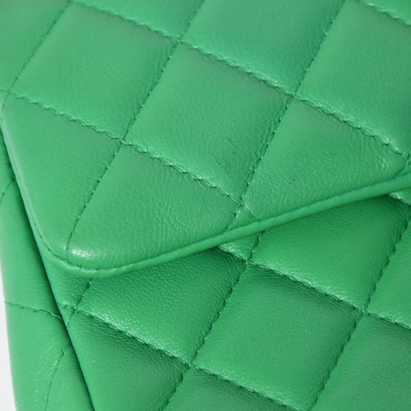 極美品 CHANEL シャネル ミニマトラッセ 20 Sフラップ Sチェーンショルダーバッグ 29番台 ココマーク ラムスキン グリーン 中古 4a008338