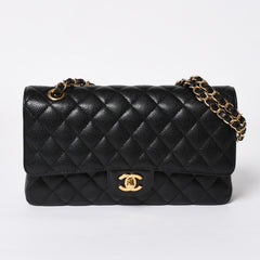 Like new CHANEL Matelasse 25 W flap W chain shoulder bag 29 series Coco mark caviar skin black used 4a008588