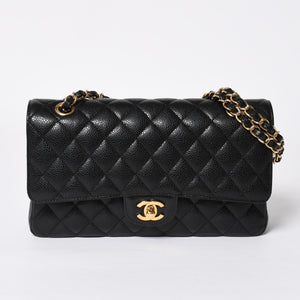 Like new CHANEL Matelasse 25 W flap W chain shoulder bag 29 series Coco mark caviar skin black used 4a008588