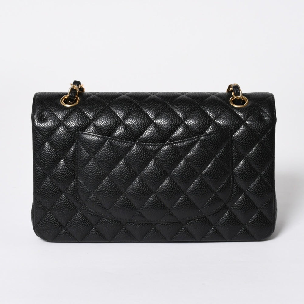 新品同様 CHANEL シャネル マトラッセ 25 Wフラップ Wチェーンショルダーバッグ 29番台 ココマーク キャビアスキン ブラック 中古 4a008588