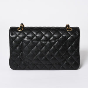 Like new CHANEL Matelasse 25 W flap W chain shoulder bag 29 series Coco mark caviar skin black used 4a008588
