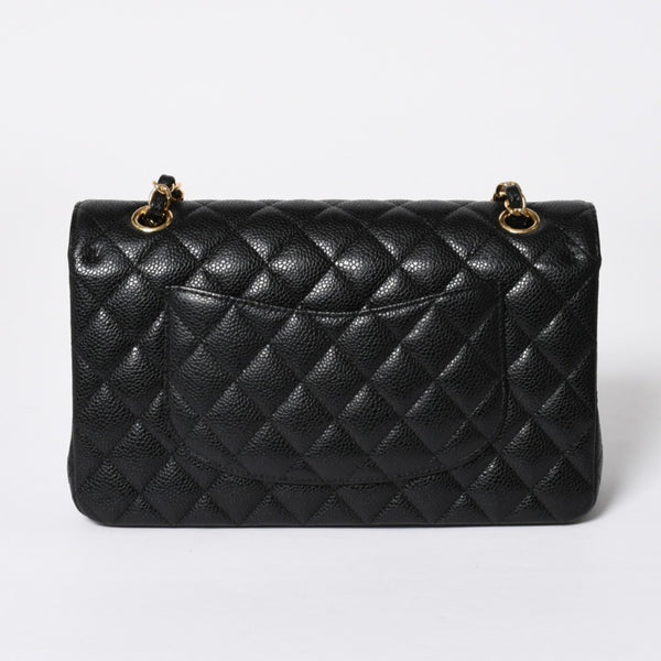 Like new CHANEL Matelasse 25 W flap W chain shoulder bag 29 series Coco mark caviar skin black used 4a008588