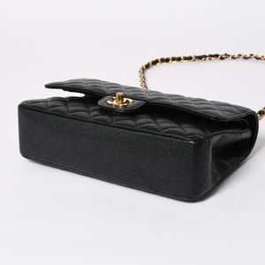 Like new CHANEL Matelasse 25 W flap W chain shoulder bag 29 series Coco mark caviar skin black used 4a008588